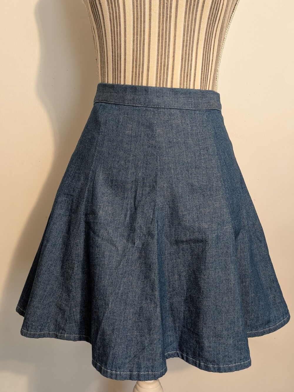 rag & bone Blue Denim Skater mini Skirt Women's 26" Like New